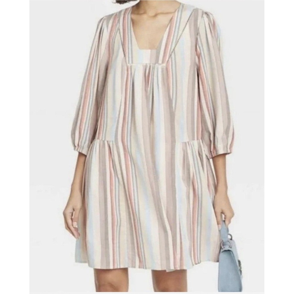 Knox Rose Flowy Boho Peasant Tunic Top Or Dress Size X Large Striped excellent